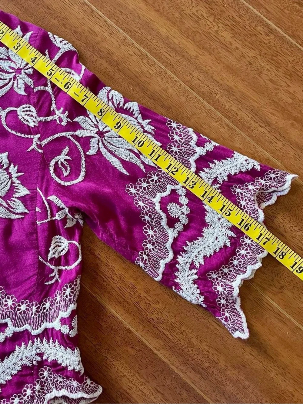 Anthropologie Solitaire Pink Embroidered Boho Top S